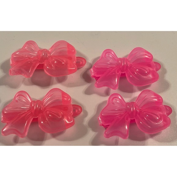 Vintage Lot Girl's Hair Clip Bows Barrettes Translucent Colorful 80's 90's Y2K - Picture 8 of 13